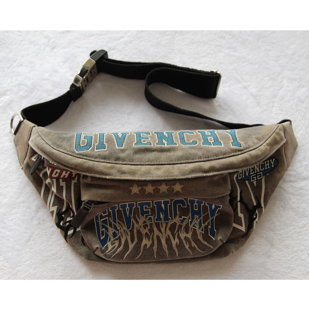 Givenchy Essential U Bum Bag Grey Graphic Logo Belt Crossbody Waist Bag